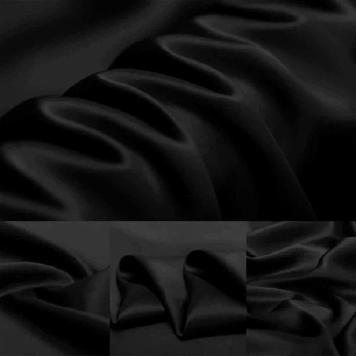 Black Silk Satin Fabric
